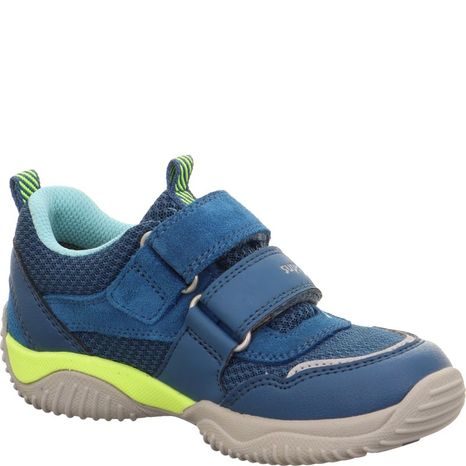 CHLAPČENSKÉ CELOROČNÉ TOPÁNKY STORM BLUE/YELLOW S MEMBRÁNOU GORETEX, SUPERFIT, 1-006386-8040, V MODRO-ŽLTEJ FAREBNEJ KOMBINÁCII