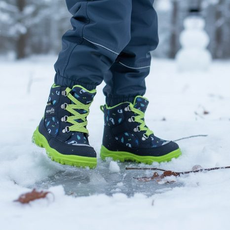 CIZME DE IARNĂ PENTRU BĂIEȚI HUSKY1 BLUE/LIGHT GREEN GORE-TEX, SUPERFIT,1-006046-8000