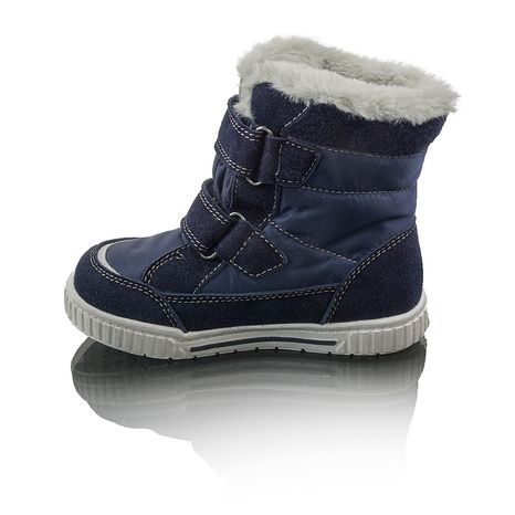 DĚTSKÉ ZIMNÍ BOTY S KOŽÍŠKEM POLARFOX, 2 SUCHÉ ZIPY, BUGGA, B00173-04, MODRÁ