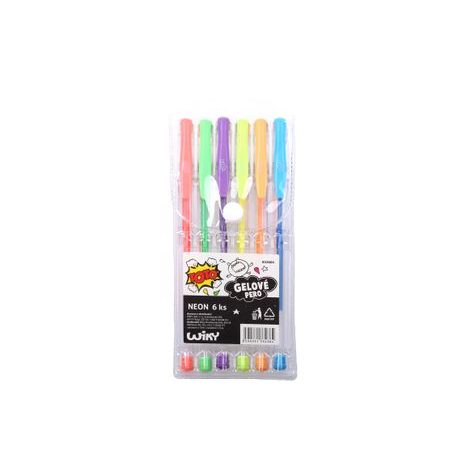 Set de stilouri cu gel 6 buc Neon, TOTO, W832604