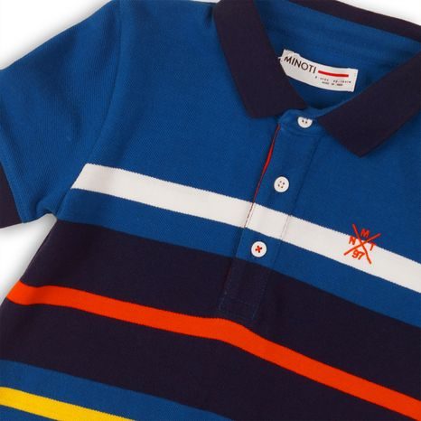 TRICOU PENTRU BĂIEȚI POLO CU MÂNECĂ SCURTĂ, MINOTI, COASTAL 1, ALBASTRU