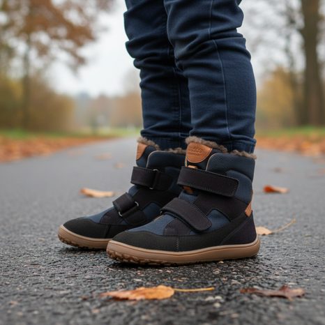 CHLAPECKÉ ZIMNÍ BAREFOOT BOTY UP TEX WINTER DARK BLUE  G3160252