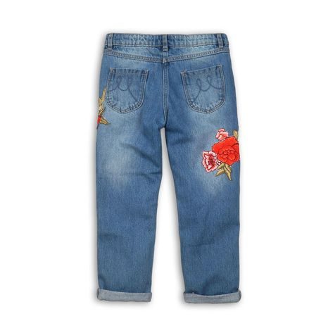 LÁNYOK FARMER NADRÁG HÍMZÉSSEL, MINOTI, UTILITY 9, KÉK