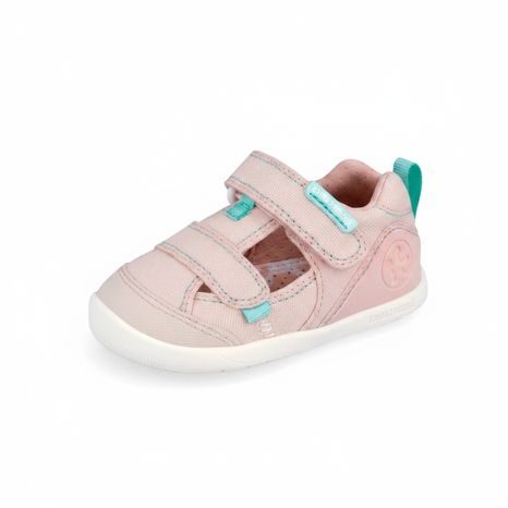 SANDALE BAREFOOT PENTRU FETE LONA BASICA BEIGE ROSA BIOMECANICS 262191-E032
