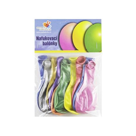 Balónek nafukovací - sada 10ks METALICKÉ 28cm, Smart Balloons, W040586