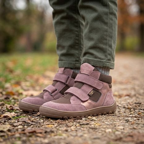 LÁNY EGÉSZ ÉVES BOKÁIG ÉRŐ BAREFOOT CIPŐ UP HILL TEX DARK PINK FRODDO G3110281-9