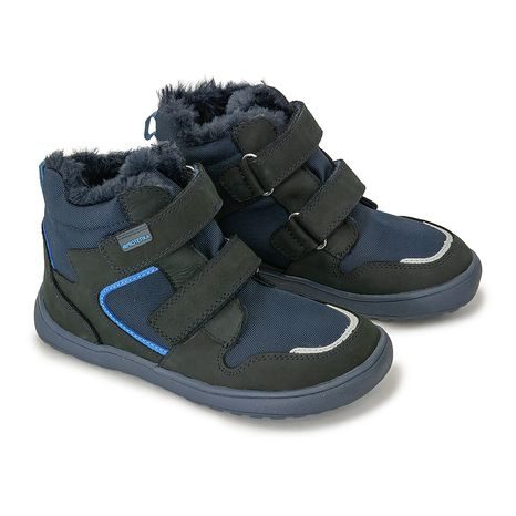 CHLAPECKÉ ZIMNÍ BAREFOOT BOTY GERO NAVY, PRO-TEX, PROTETIKA, MODRÁ