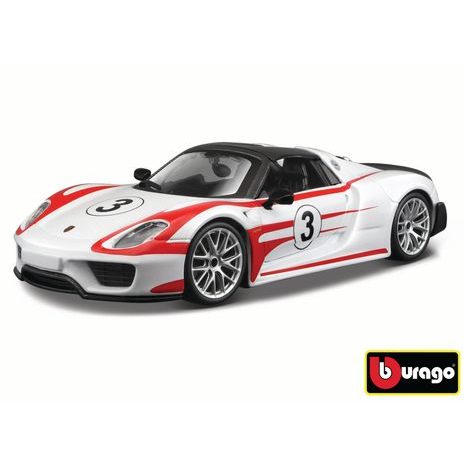 Bburago 1:24 Race Porsche 918 Weissach White, Bburago, W007356