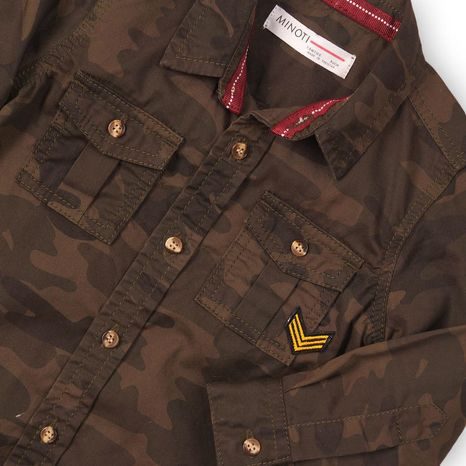 CĂMAȘĂ DE CAMUFLAJ PENTRU BĂIEȚI, MINOTI, YAY 10, MARO