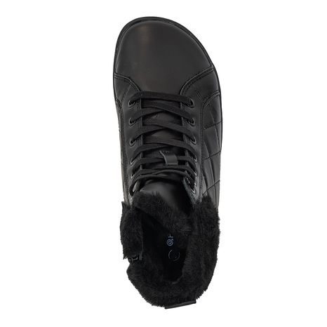 DÁMSKÉ BAREFOOT ZIMNÍ BOTY ZORA DARK BLACK, PROTETIKA, TMAVĚ ČERNÁ