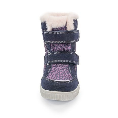 DÍVČÍ ZIMNÍ BOTY S KOŽÍŠKEM POLARFOX, 2 SUCHÉ ZIPY, BUGGA, B00172-06, FIALOVÁ