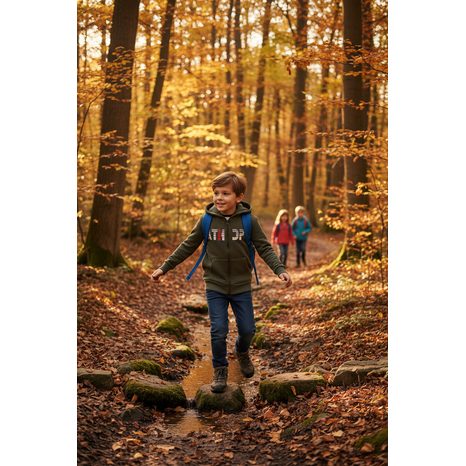 HANORAC CU GLUGĂ PENTRU BĂIEȚI, MINOTI, 7BZTHRU 6, KAKI