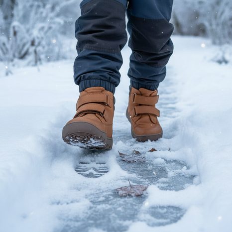 DĚTSKÉ ZIMNÍ BAREFOOT BOTY ZERU TEX COGNAC, FRODDO, G2110150-3, HNĚDÁ