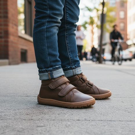 DĚTSKÉ KOTNÍKOVÉ BAREFOOT BOTY AUTUMN BROWN FRODDO G3110263-9