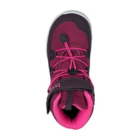 DĚTSKÉ ZIMNÍ BAREFOOTOVÉ BOTY S MEMBRÁNOU BUGGA CHRIS BURGUNDY B00190-16
