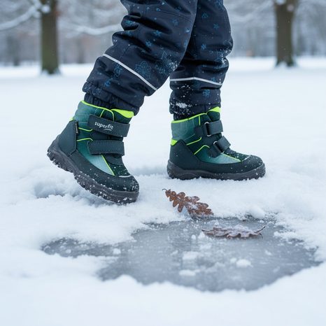 CIZME DE IARNĂ PENTRU COPII SUPERFIT HUSKY+ GREEN/YELLOW GTX 1-006062-7000