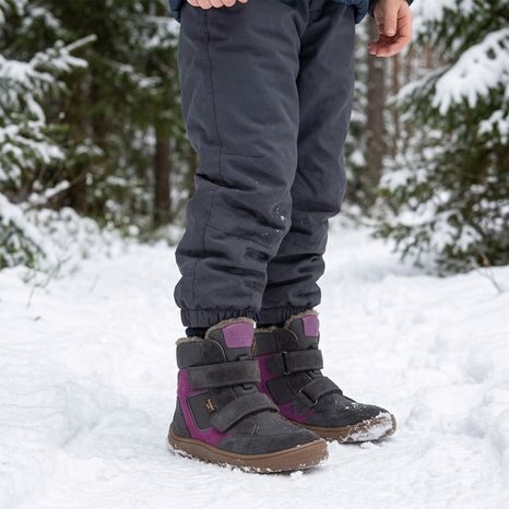 GYEREK TÉLI BAREFOOT CIPŐ UP HILL WOOL DARK GRAY FRODDO G3160262-13