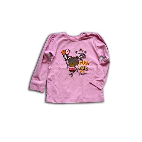 tričko dívčí, dlouhý rukáv, Wendee, OZKB102579-0, růžová 