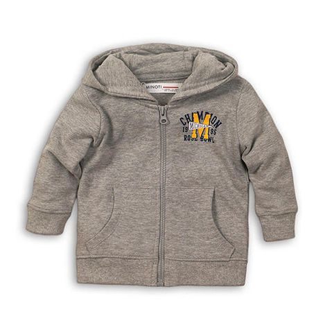 Hoodie fiúk kapucnis befejezéssel, minoti, bzip 5, szürke