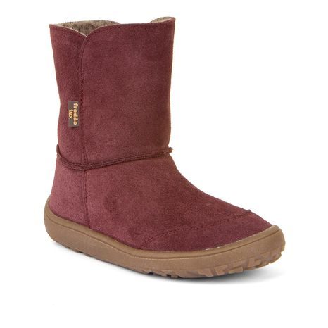 Dívčí zimní barefoot boty TEX SUEDE Bordeaux, Froddo, G3160238-1, červená