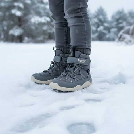 DĚTSKÉ ZIMNÍ BAREFOOTOVÉ BOTY S MEMBRÁNOU BUGGA CHRIS GRAY B00190-09