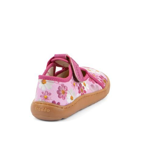 LÁNY VÁSZON BAREFOOT VÁLTÓCIPŐ CANVAS T-BAR FLOWERS FRODDO G1700439-4