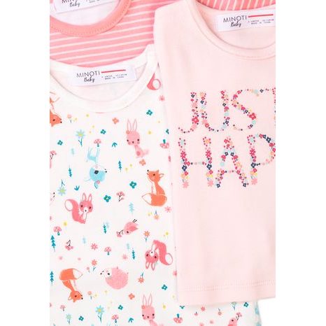 TRIČKO KOJENECKÉ 3PACK, MINOTI, ROBBIN 11, RŮŽOVÁ