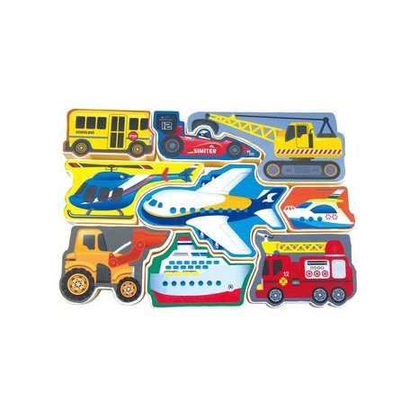 Puzzle din 9 piese cu vehicule, PLAYGO, W100456