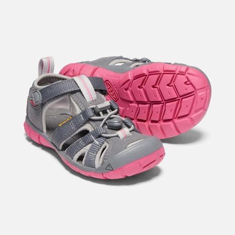 DETSKÉ SANDÁLE SEACAMP II CNX JR, STEEL GREY/RAPTURE ROSE, KEEN, 1020702, ŠEDÁ