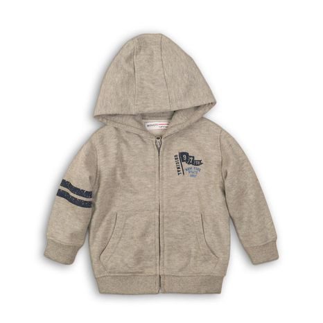 Mikina chlapecká s kapucí celopropínací, Minoti, TB FLEECE ZIP 1, šedá