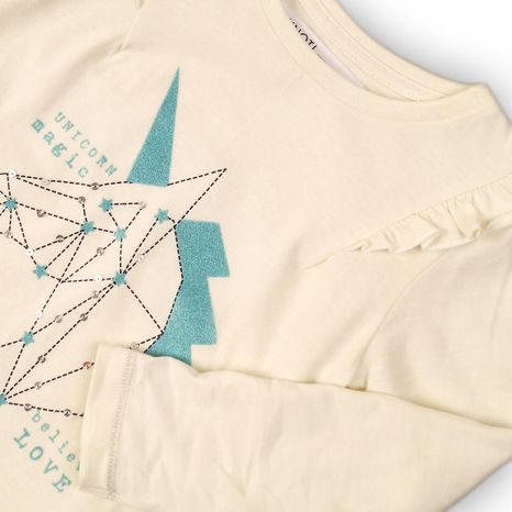 TRICOU DIN BUMBAC PENTRU FETIȚE, CU MÂNECĂ LUNGĂ, MINOTI, FORTUNE 9, CREM