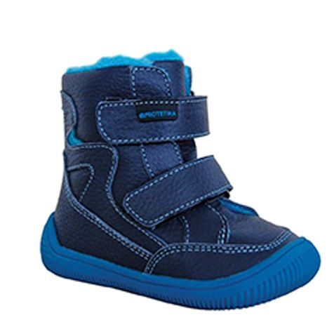 obuv chlapčenská zimná barefoot ráfy, Protetika, modrá