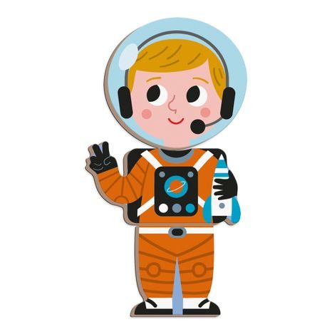 DETAIL POSTAVIČKY KOSMONAUTA SESTAVENÉ Z MAGNETICKÝCH DÍLKŮ V KNIZE