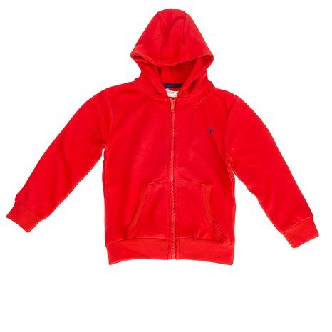 CHLAPČENSKÁ MIKINA S KAPUCŇOU PO CELEJ DĹŽKE, MINOTI, 9ZIPEMB 5, ČERVENÁ