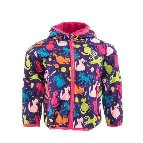 BUNDA SOFTSHELLOVÁ DÍVČÍ S POTISKEM A PEVNOU KAPUCÍ,  PIDILIDI, PD1103-01, HOLKA