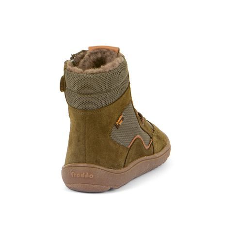 DĚTSKÉ ZIMNÍ BAREFOOT BOTY TEX WOOL GROW OLIVE, FRODDO, G3160234-3, OLIVOVÁ