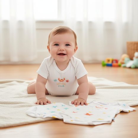 BODY PENTRU COPII 3PCS, MINOTI, OCEAN 7, ALB