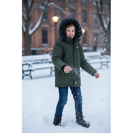 PARKA PENTRU BĂIAT, MINOTI, 11COAT 21, KAKI