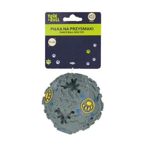 INTERAKTIVNÍ MÍČ NA PAMLSKY SE ZVUKY PRO PSY O PRŮMĚRU 9 CM