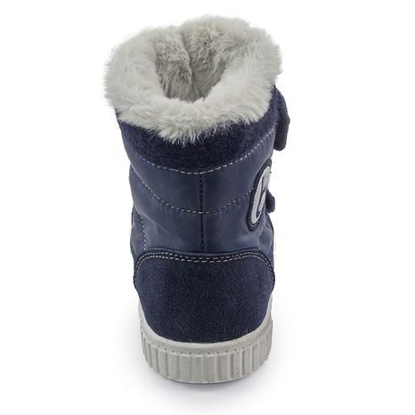 DĚTSKÉ ZIMNÍ BOTY S KOŽÍŠKEM POLARFOX, 2 SUCHÉ ZIPY, BUGGA, B00173-04, MODRÁ
