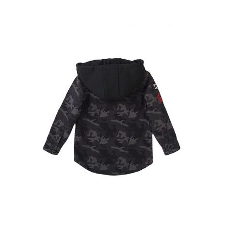 KOŠILE CHLAPECKÁ MASKÁČOVÁ S KAPUCÍ, MINOTI, STEREO 8, ŠEDÁ