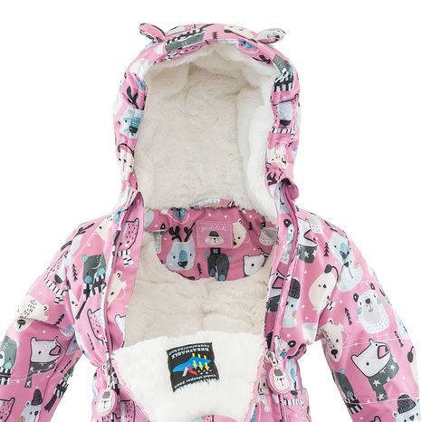 DIEVČENSKÁ ZIMNÁ KOMBINÉZA S KOŽÚŠKOM, PIDILIDI, PD1129-01, RUŽOVÁ