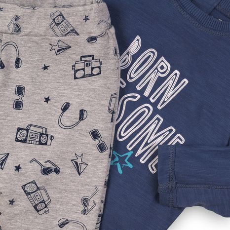 CHLAPČENSKÝ SET BAVLNENÝ, TRIČKO A TEPLÁKY, MINOTI, AWESOME 5, KLUK