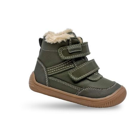 Băieți cizme de iarnă Barefoot TYREL KHAKI, Proteze, kaki 
