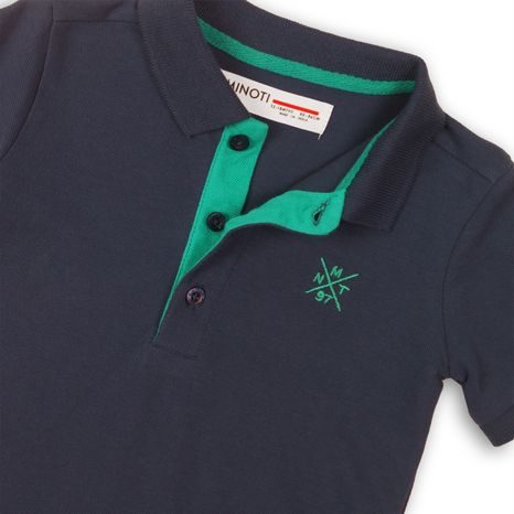 TRIČKO CHLAPECKÉ POLO S KRÁTKÝM RUKÁVEM, MINOTI, 1POLO 2, TMAVĚ MODRÁ