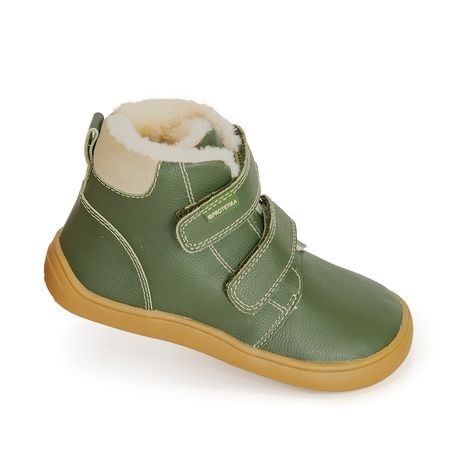 CHLAPECKÉ ZIMNÍ BOTY BAREFOOT DENY KHAKI, PROTETIKA, ZELENÁ