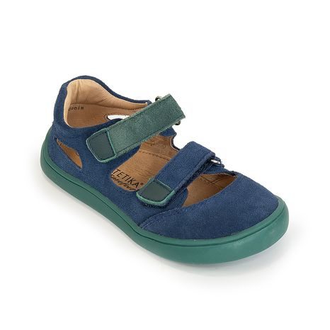 CHLAPECKÉ SANDÁLY BAREFOOT TERY DENIM, PROTETIKA, TMAVĚ MODRÁ
