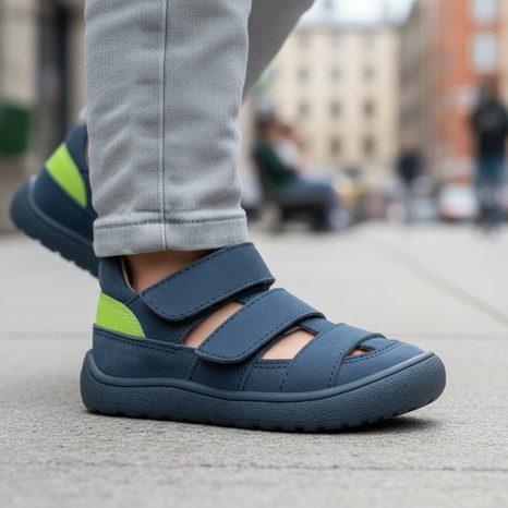 CHLAPČENSKÉ BAREFOOT SANDÁLE PROTETIKA DIZY NAVY BLUE
