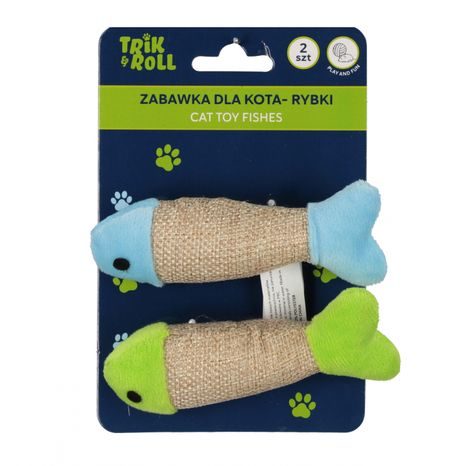 SET DVOU LÁTKOVÝCH RYBEK PRO KOČKY O VELIKOSTI 10 CM