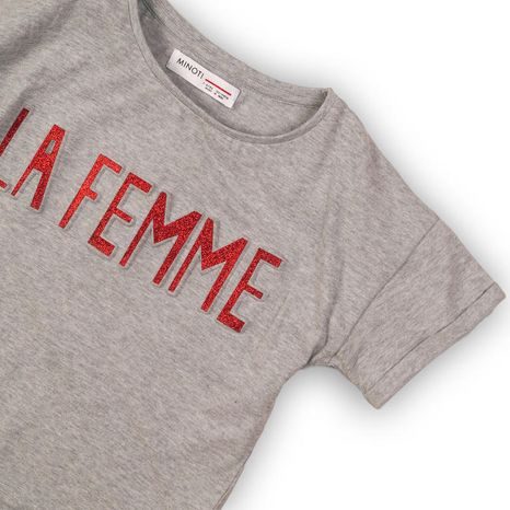 TRIČKO DÍVČÍ S KRÁTKÝM RUKÁVEM, MINOTI, UNION 2, ŠEDÁ